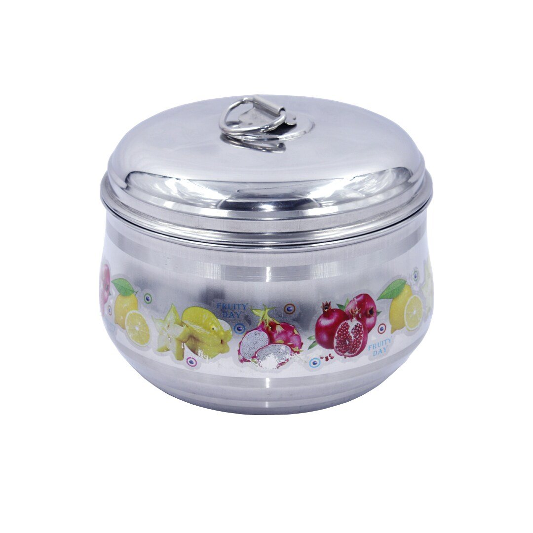 Stainless Steel Fruit Printed Design Serving Box
