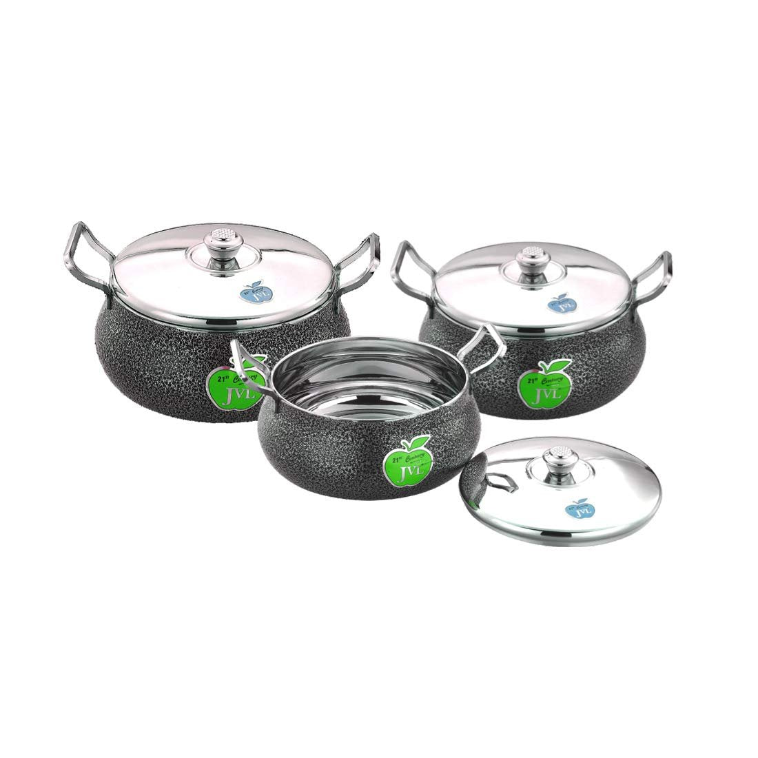 JVL SS Armor Powder Coated Bottom Serving Dish 3 Set