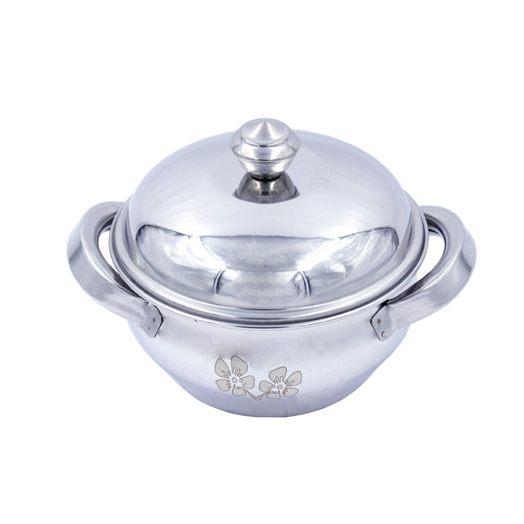 Steel Flower Design Printed Serving Dish