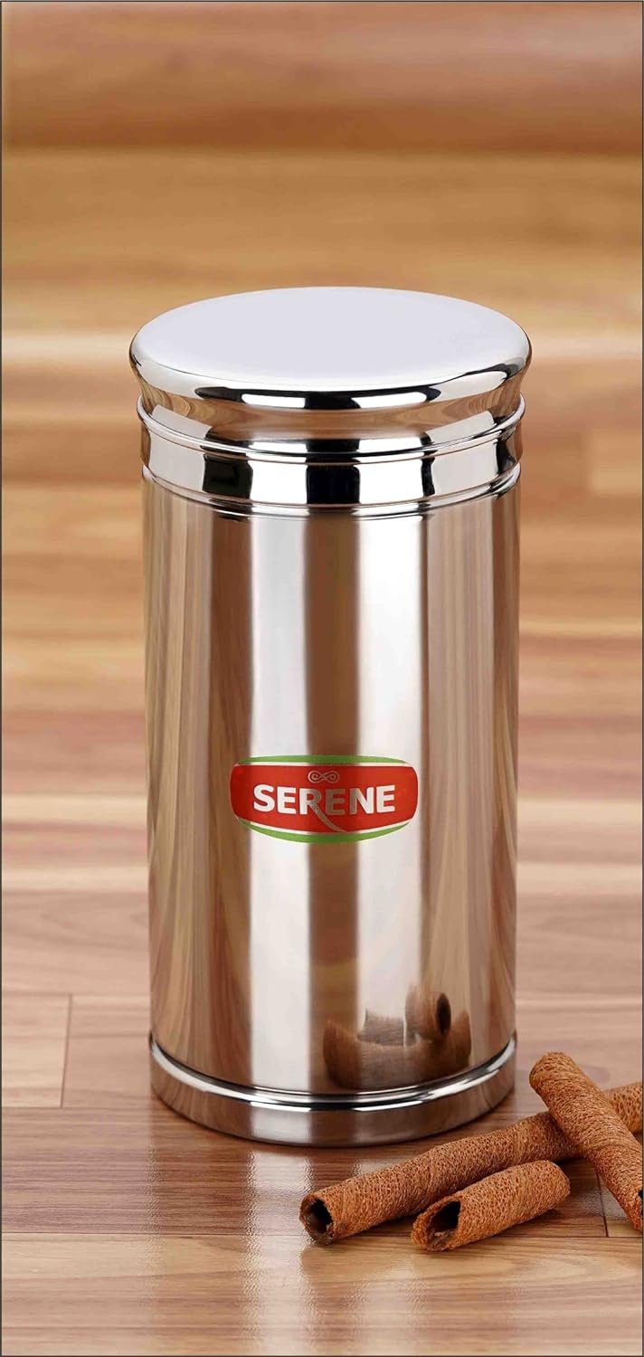 Serene Twister Stainless Steel Transparent Container Jar