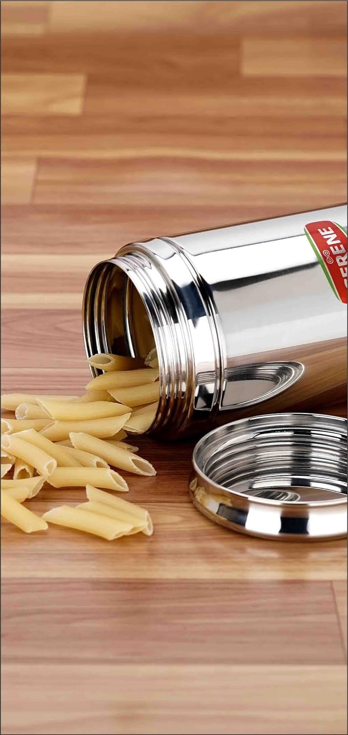 Serene Twister Stainless Steel Transparent Container Jar