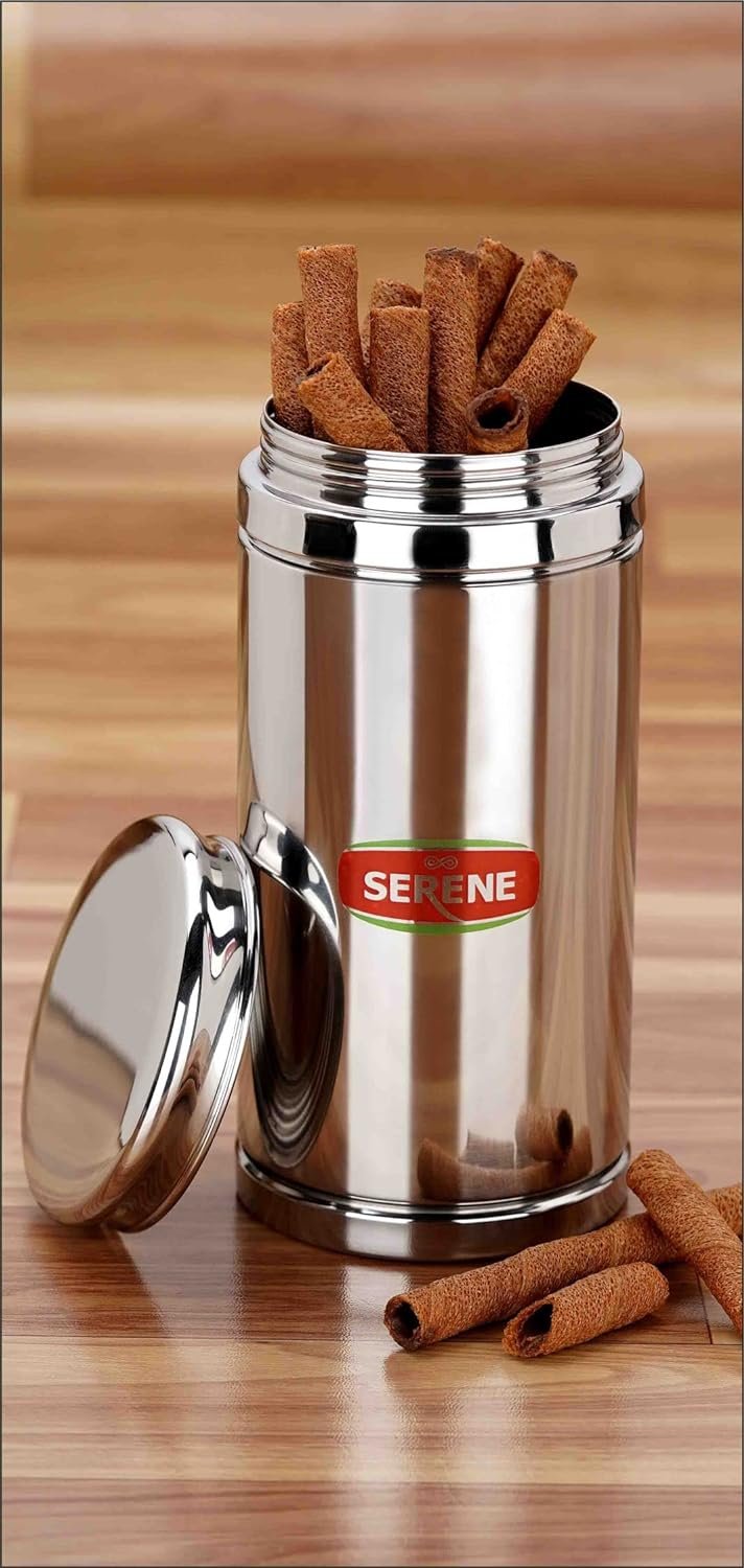 Serene Twister Stainless Steel Transparent Container Jar