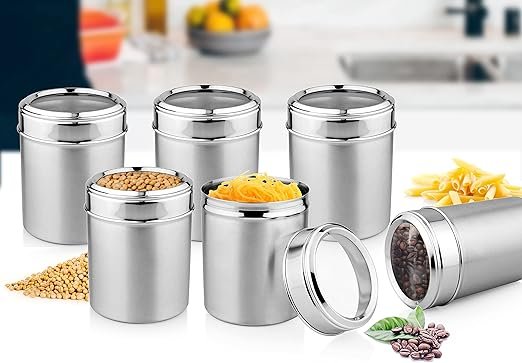 Unique Stainless Steel Transparent Lid Storage Container
