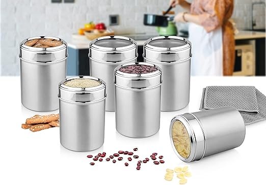 Unique Stainless Steel Transparent Lid Storage Container