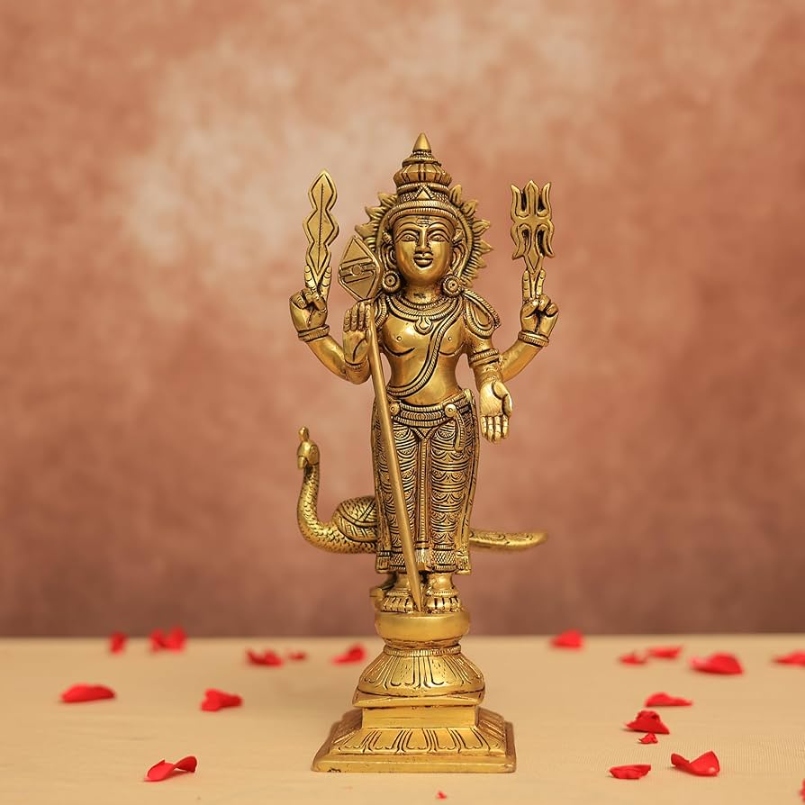 Brass Lord Murugan Standing Idol