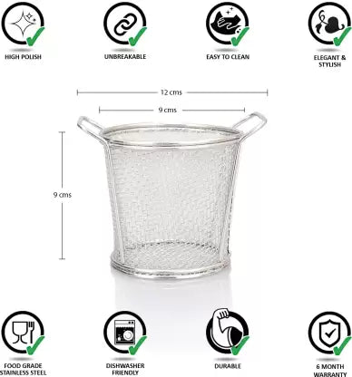 Mini Fry Serving Basket Round