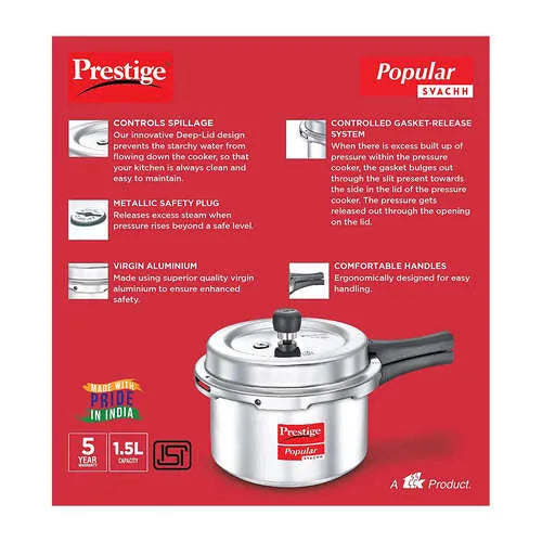 Prestige Svachh Aluminium Pressure Cooker