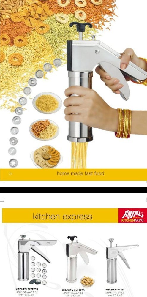 Anjali Kitchen Express Muruku Gripper with 12 Stailess Steel Jalis