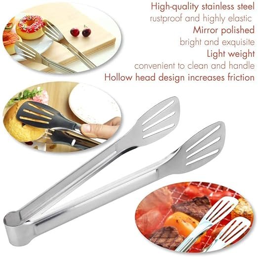 Stainless Steel Kitchen Tong, Easy to Clean and Store, Ideal for Cooking, Grilling