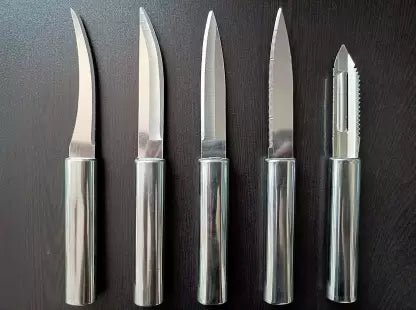 Stainless Steel Kitchen Knife Set with Wooden Block