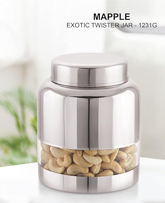 Serene Stainless Steel See Through Container Jar