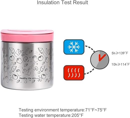 Insulated Food Jar 650ml Lunch Thermos with Handles, Portable Stainless Steel Lunch Containers