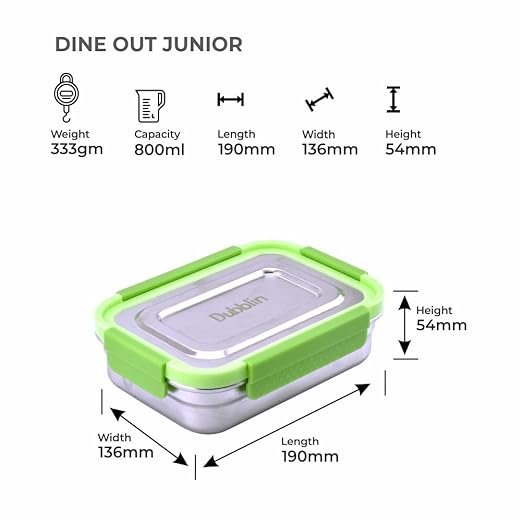 Dubblin Dineout Jr Stainless Steel Lunch Box