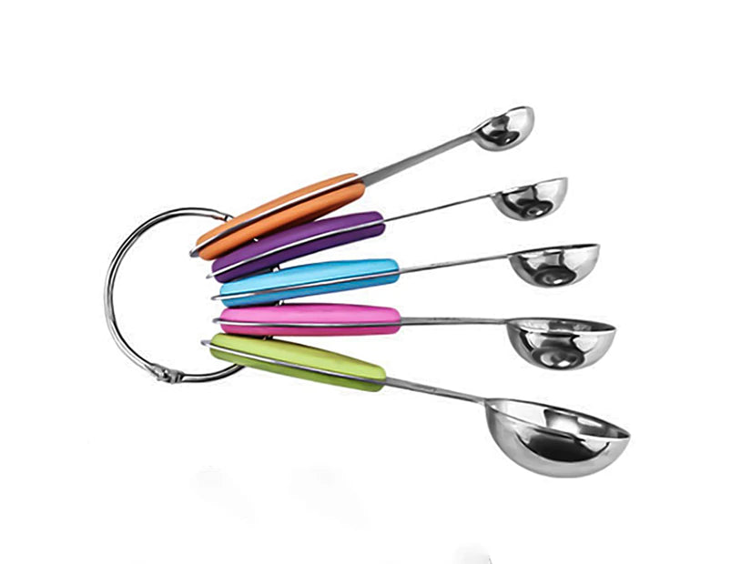 5Pcs/Set Measuring  KiCups and Spoons Measuringt, Stainless Steel Measuring Cup Spoon with Scale Cake Mold Kitchen Gadgets Tools for Cooking & Baking 5pcs