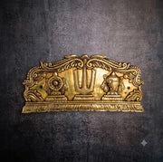Brass Shankh Chakra Namah Wall Hanging