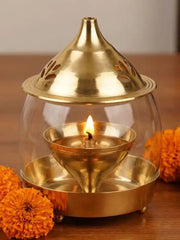 Brass Borosil Table Diya