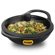 Hawkins Futura Naturally Nonstick Cast Iron Kadai with Glass Lid