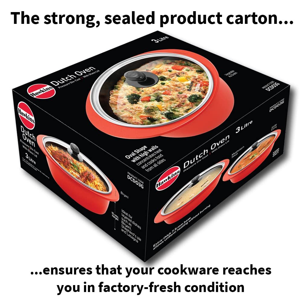Hawkins Die Cast Dutch Oven Red Ceramic Coated Casserole