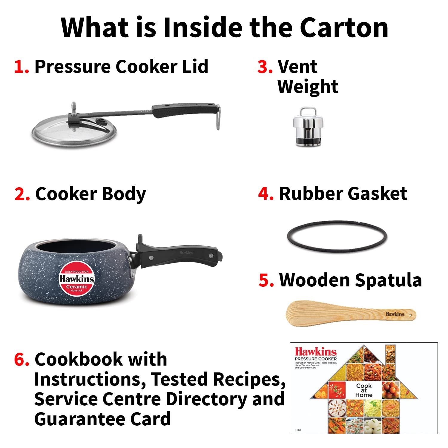 Hawkins Ceramic Nonstick Pressure Cooker 2 Litre