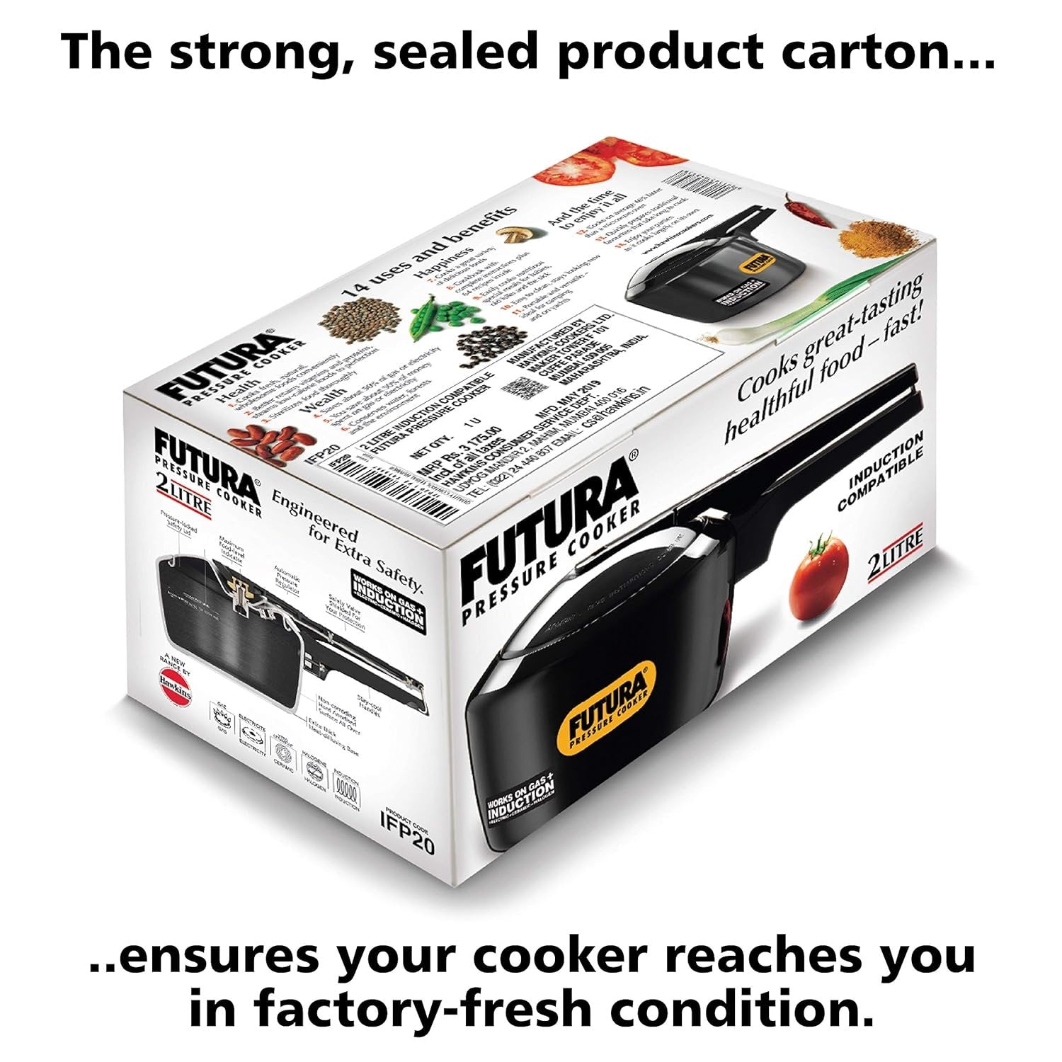 Hawkins Pressure Cooker Futura 2 Litre Black