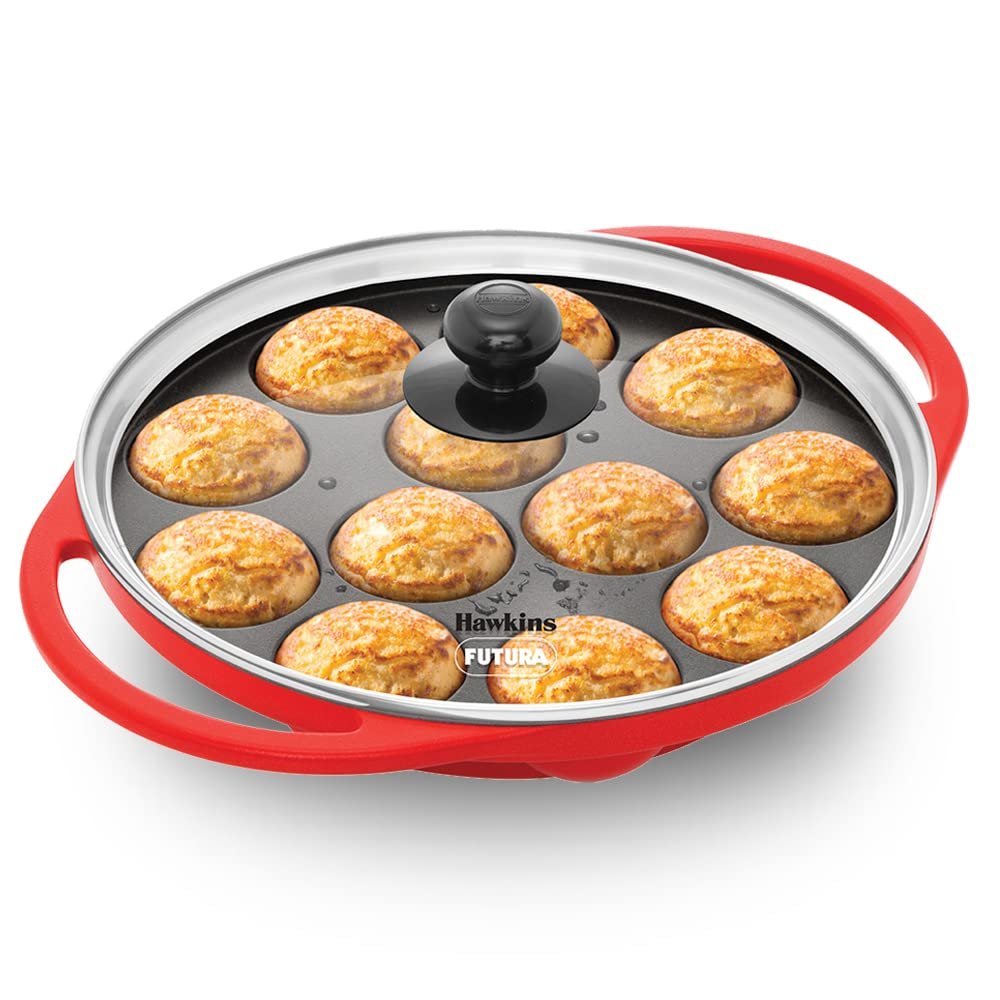 Hawkins Nonstick Appe Pan / Paniyaram Pan with Glass Lid