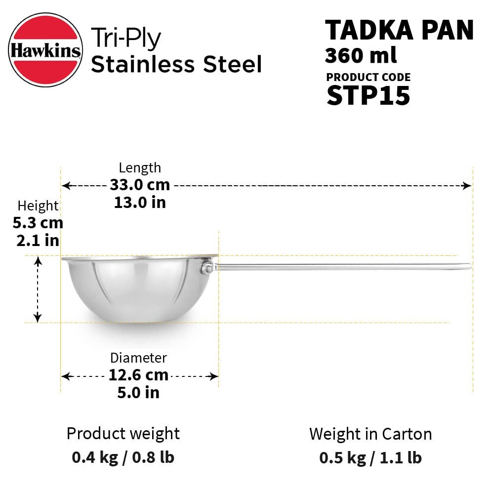Hawkins Triply Stainless Steel Tadka Pan