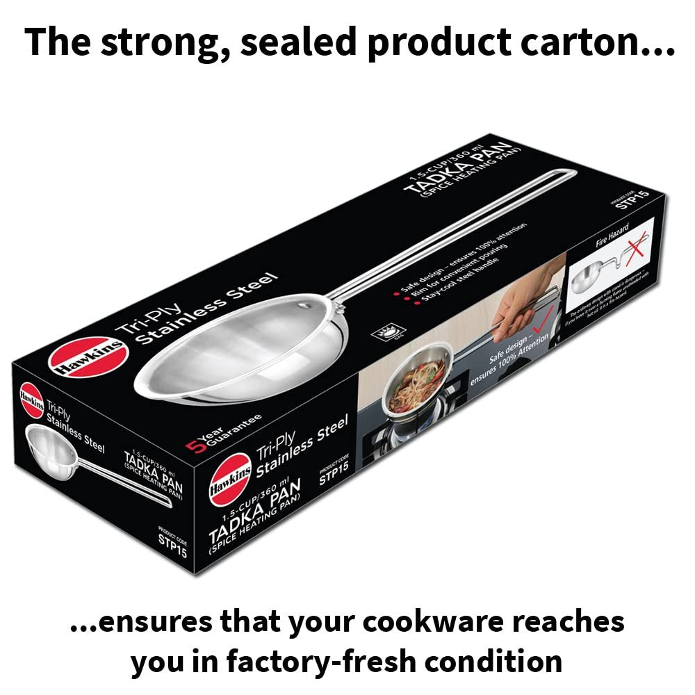 Hawkins Triply Stainless Steel Tadka Pan