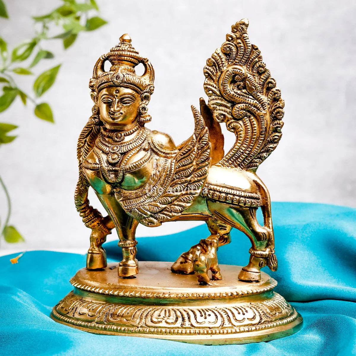 Brass Kamadhenu Cow Statue