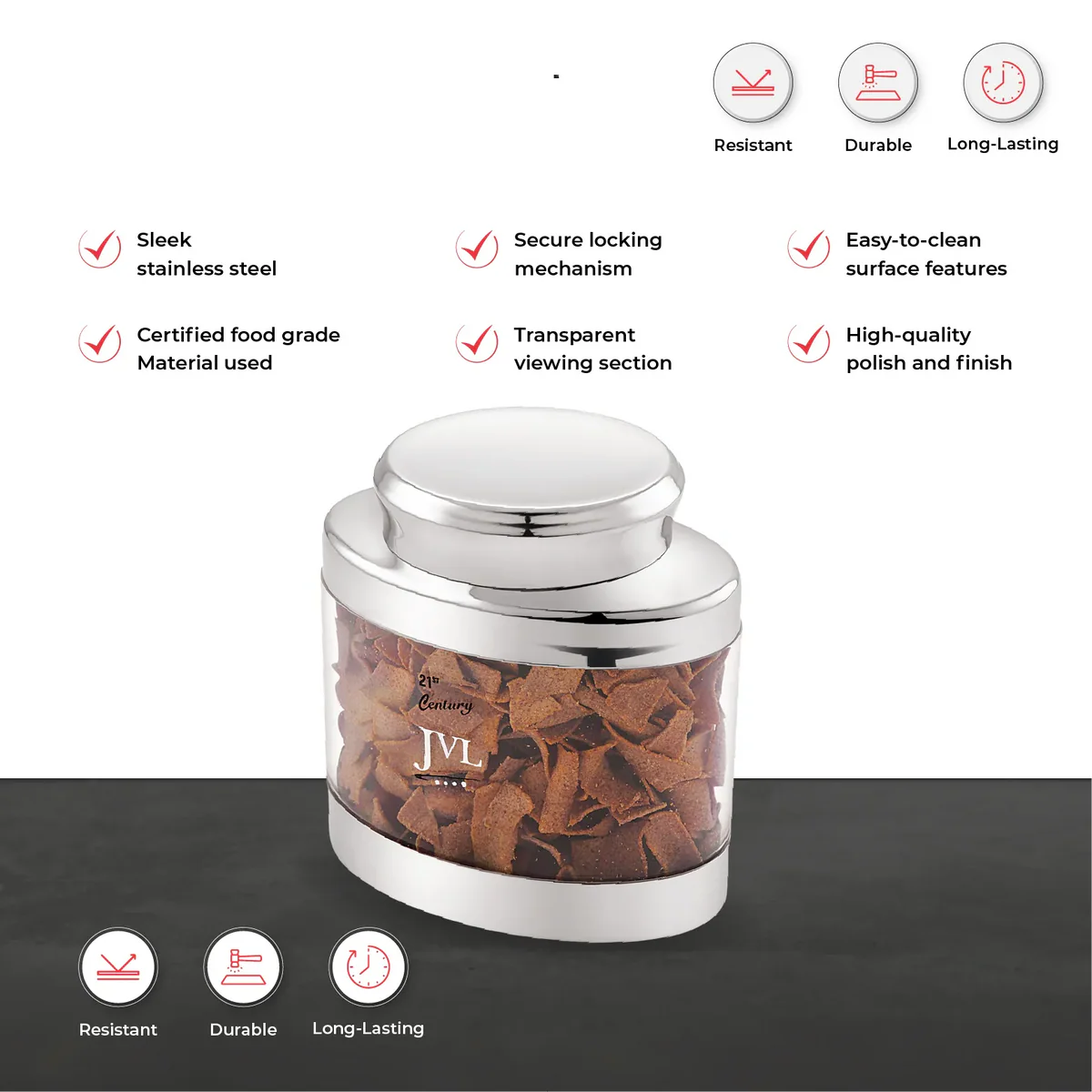 JVL Oval Canister Storage Container