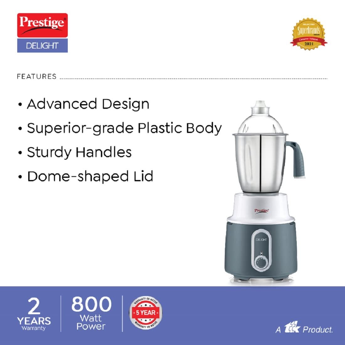 Prestige Delight Mixer Grinder 750 W 3Jars