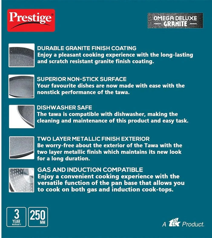 Prestige Omega Deluxe Granite Flat Dosa Tawa 30cm