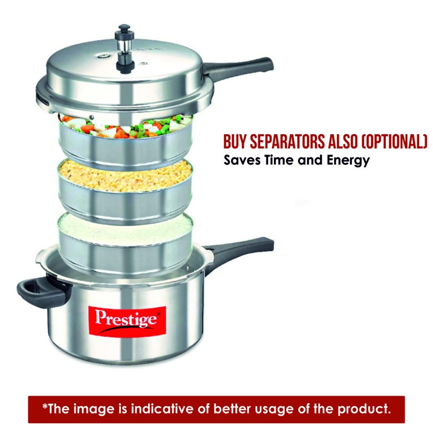 Prestige Popular Alu Outer Lid Pressure Cooker 16Ltr