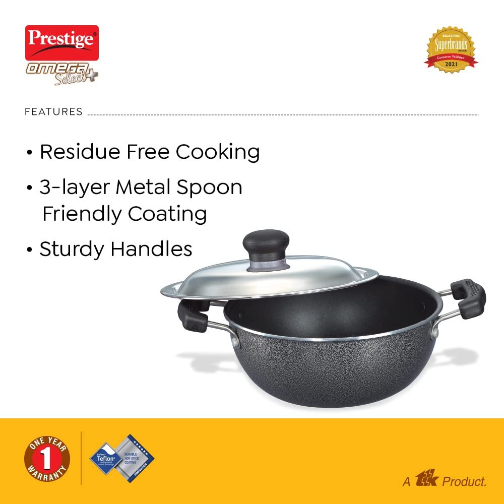 Prestige Omega Select Plus Round Base Kadai With Lid
