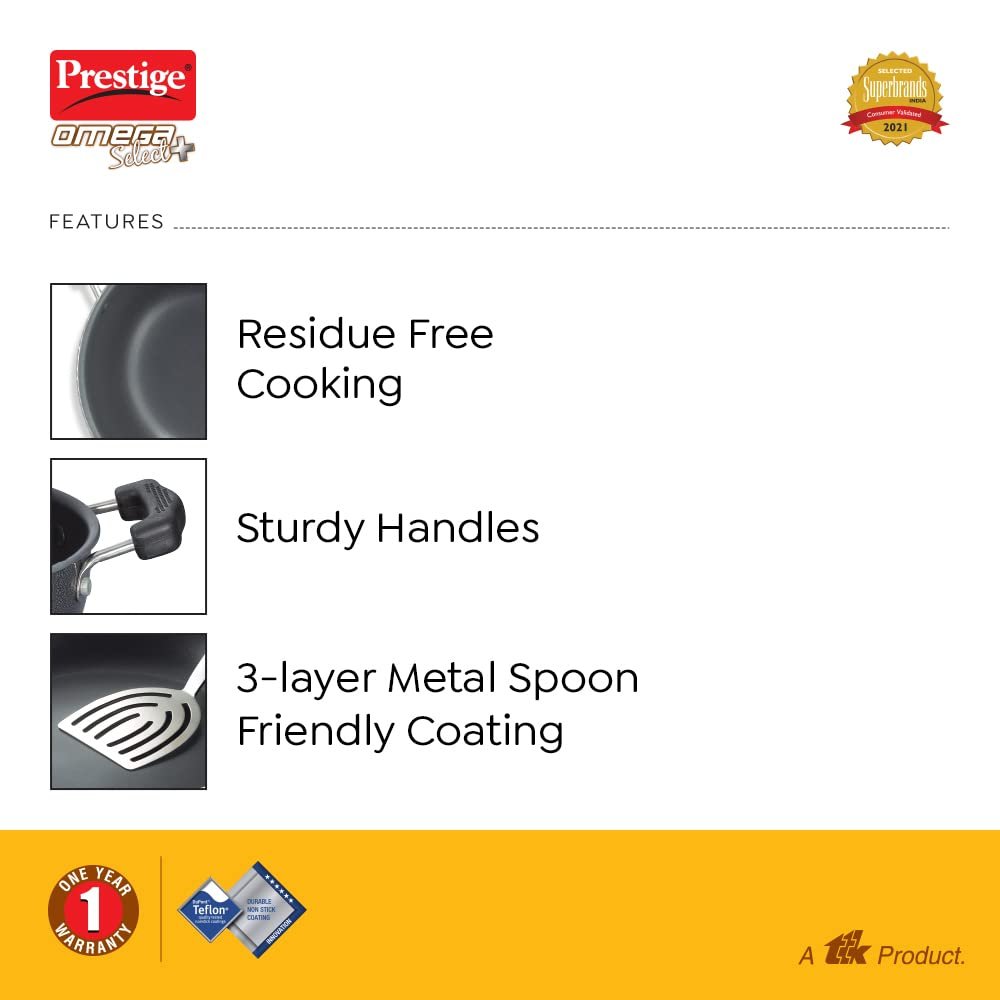 Prestige Omega Select Plus Round Base Kadai With Lid