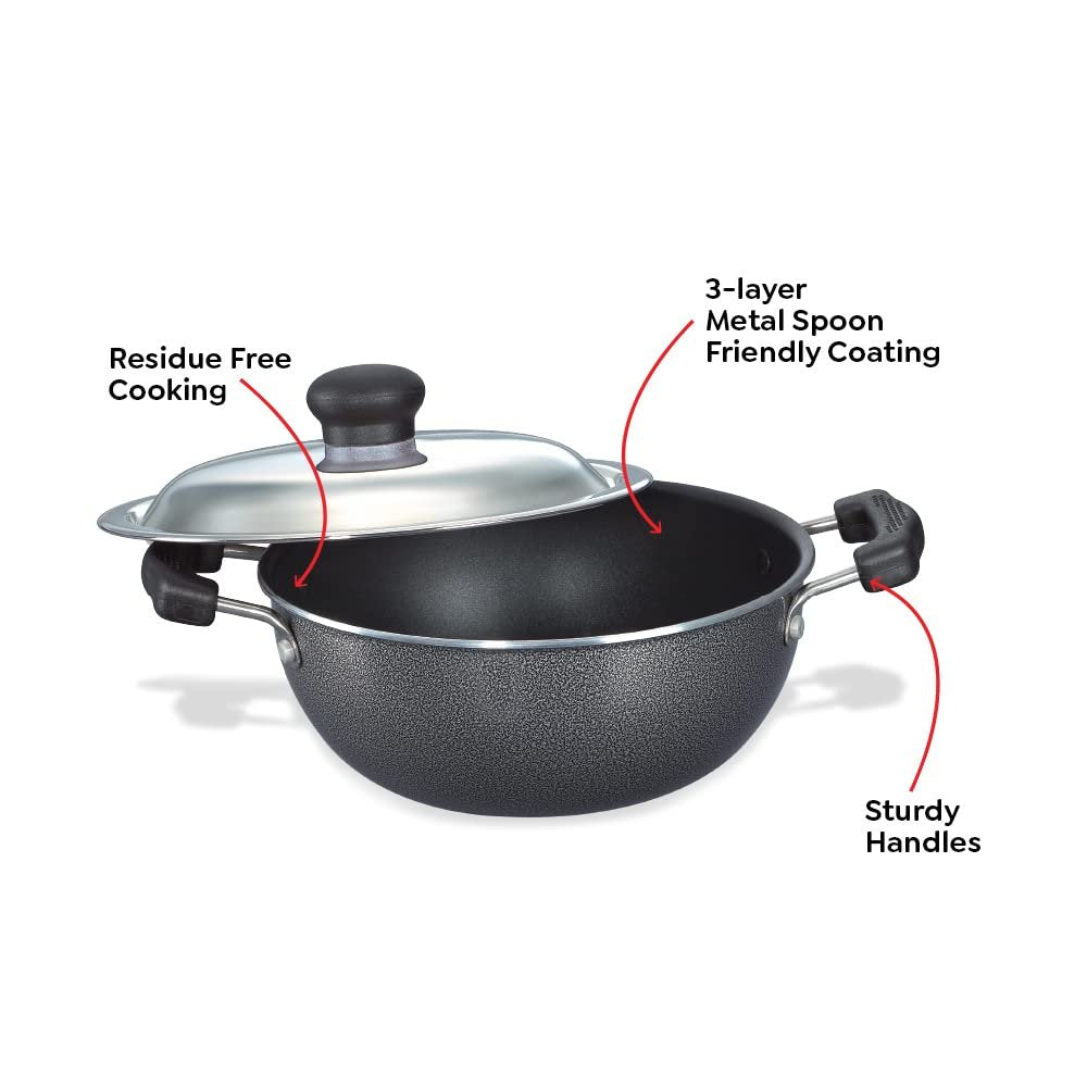 Prestige Omega Select Plus Round Base Kadai With Lid