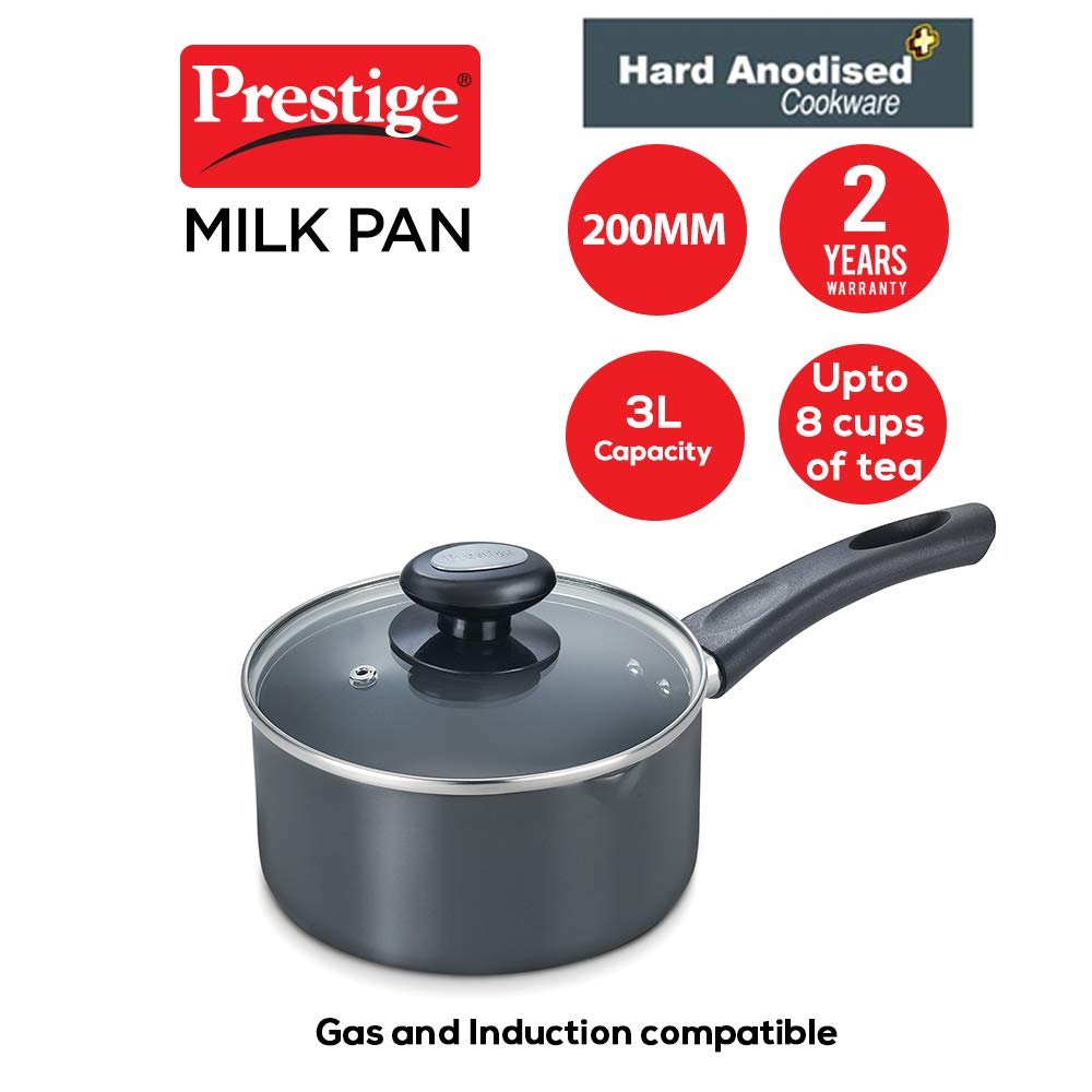 Prestige Aluminium Hard Anodised Plus Milk Pan 20cm