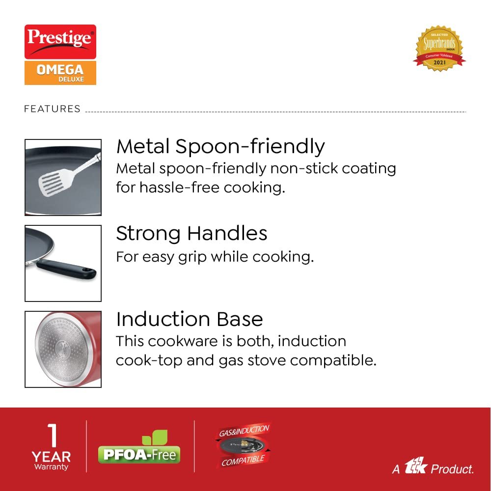 Prestige Omega Deluxe Aluminium Hard Anodised Non-Stick Omni Tawa