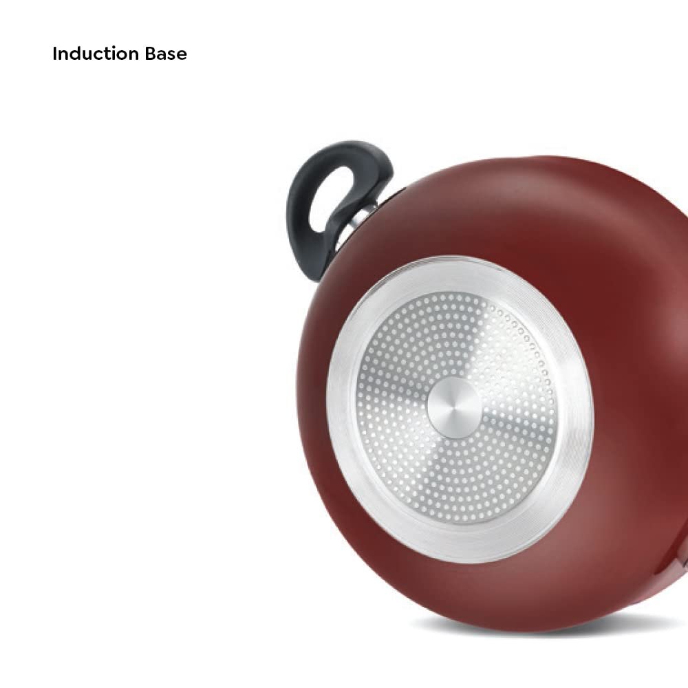 Prestige Omega Deluxe Non-Stick Deep Kadai With Glass Lid