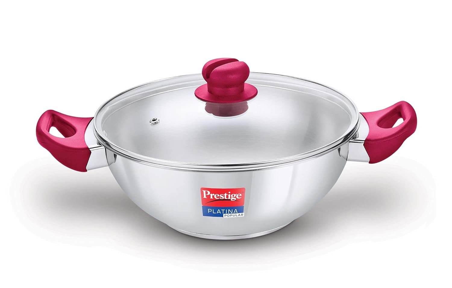 Prestige Platina Popular Stainless Steel Kadai with Glass Lid