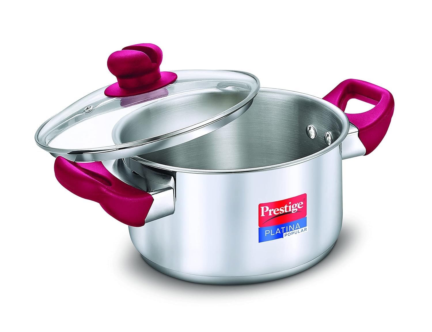 Prestige Platina Popular Stainless Steel Casserole with Glass Lid