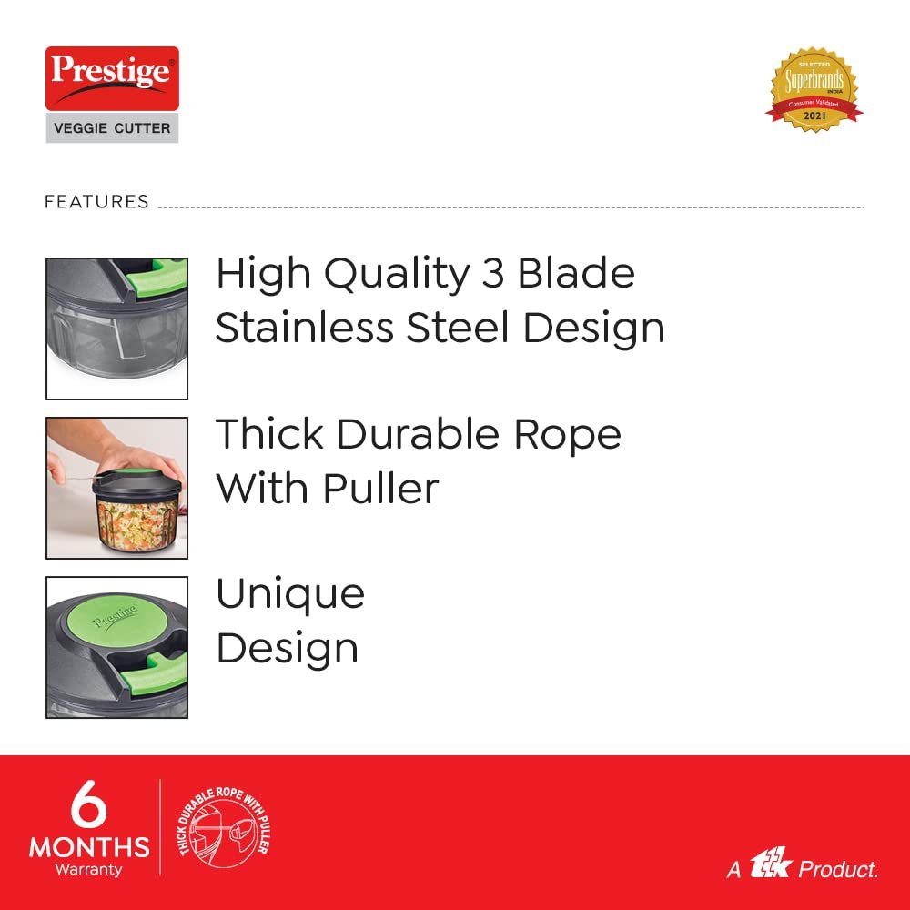 Prestige PVC 8.0 Veggie Cutter with 3 Stainless Steel Blades