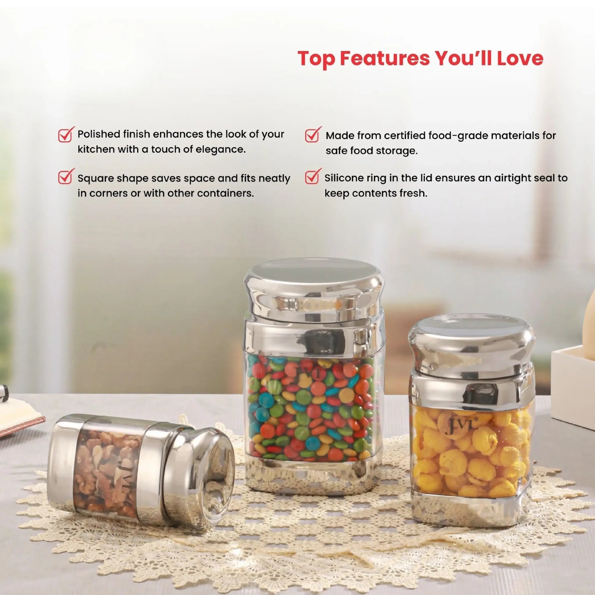 JVL Square Canister Storage Container