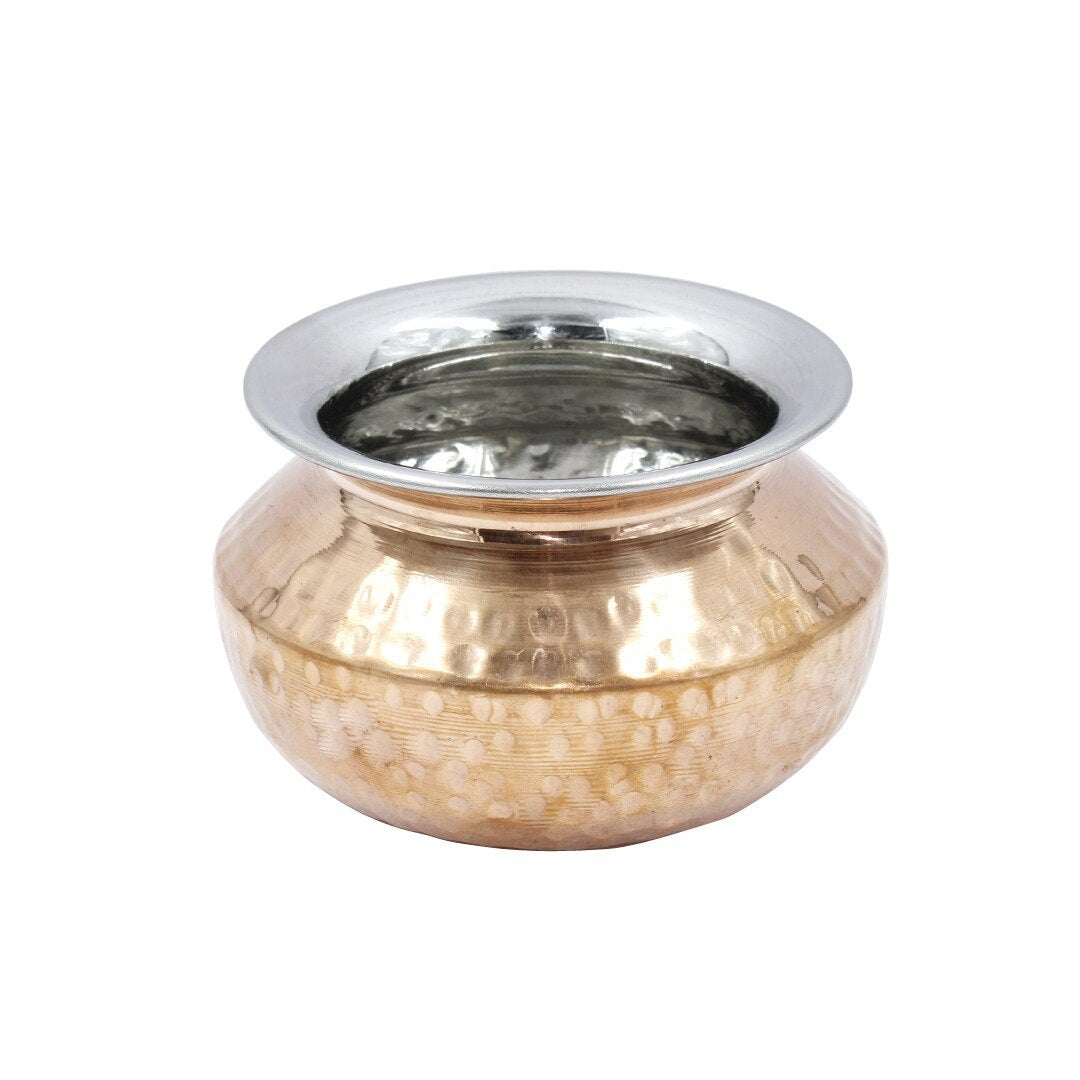 Stainless Steel Copper Panjabi Serving Handi