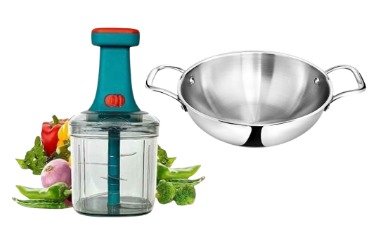 KADAI TRIPLY ACEWARE 18CM WITH CHOPPER