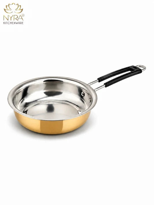 Brass Fry Pan with Heat Resistant Handle