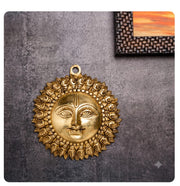 Brass Metal  Shankh Sun  Wall Hanging Statue