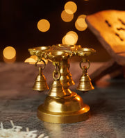 Brass Showpiece Diya With Bells