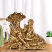 Brass Vishnu Lakshmi God Idol