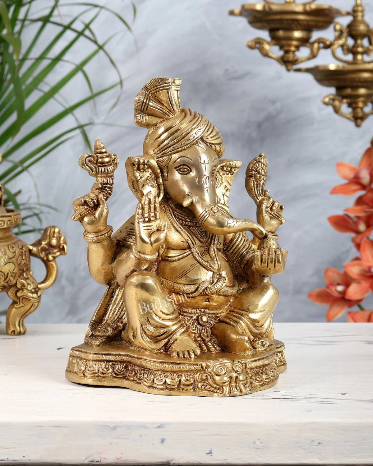 Brass  God Ganesha Murti Statue