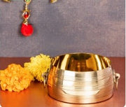 Brass Para: Authentic Kerala Measuring Vessel for Rituals and Home Decor